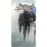 名家李明成國(guó)畫《莫愁湖》