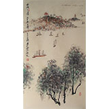 李明成三尺寫(xiě)意山水《太湖之濱》