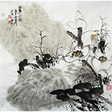 李明成四尺斗方畫(huà)《白蓮迎風(fēng)》