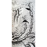 戚明四尺水墨梅花圖