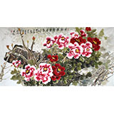 姜康四尺牡丹圖《花開富貴》