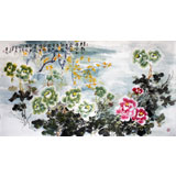 姜康六尺牡丹畫(huà)《綠艷紅香》