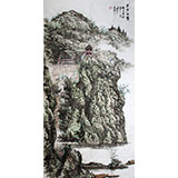 張春奇四尺山水《月牙仙山》徐悲鴻紀念館藝術中心理事