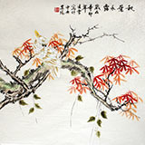 凌雪四尺斗方《秋葉承露》