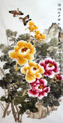 姜康作品《洛陽(yáng)三月花似錦》