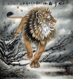 【已售】六尺斗方風(fēng)水畫《吼聲動(dòng)地》