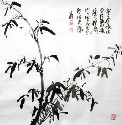 李明成寫意國畫竹子