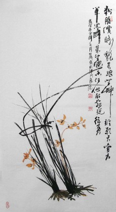 李明成三尺國畫蘭草