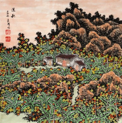 寧良成三尺斗方田園作品《深秋》