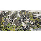 寧良成四尺山水畫《山居春濃》