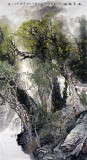 【已售】張立友六尺國(guó)畫山水《山泉幽幽》