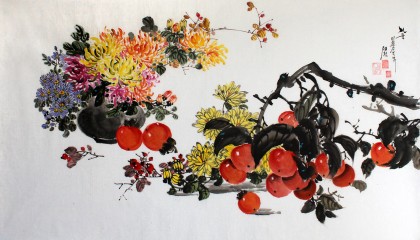 朝鮮一級(jí)畫家鄭哲《秋韻圖》