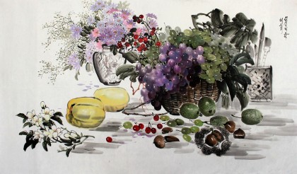 朝鮮一級(jí)畫(huà)家崔恩姬《秋收?qǐng)D》