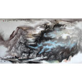 著名畫家王華峰六尺山水《川江晨煙圖》(詢價)