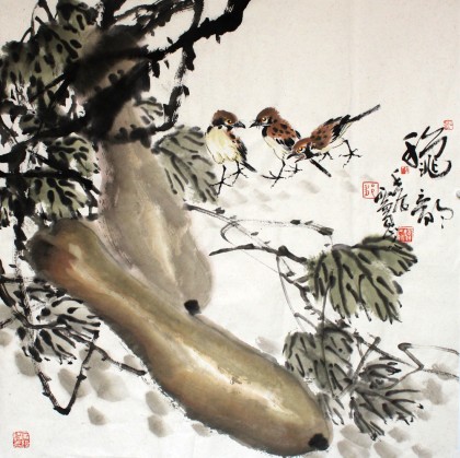 西蜀山人四尺斗方作品《秋韻》