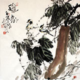 四川省美協(xié)會(huì)員鄒皓羽四尺斗方作品《秋韻》