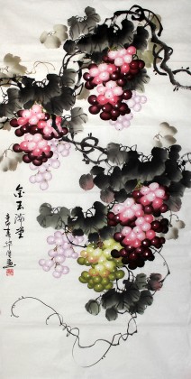 【已售】四尺國畫葡萄《金玉滿堂》