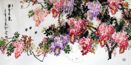 黃藝四尺紫藤國畫《紫氣東來》-1