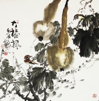 四川美協西蜀山人四尺寫意葫蘆《大福祿》