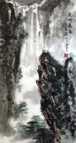 王凌云三尺山水作品《深山飛瀑》（微信詢價）