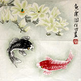 何怡小尺寸作品《魚樂圖》