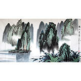 寧良成六尺桂林山水《漓江疊翠》