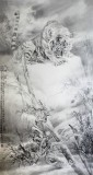 名家孔方六尺精品國畫虎《怒問蒼茫》(詢價)