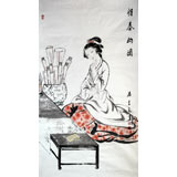 李立辰四尺紅樓夢人物《惜春構(gòu)圖》河北著名仕女畫家（詢價(jià)）