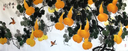 小六尺風(fēng)水葫蘆圖《碩果累累》