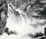 著名畫(huà)家王凌云小八尺山水《松云觀瀑圖》（微信詢(xún)價(jià)）