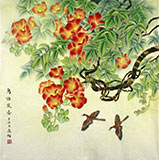 山東美協(xié)趙逸梅四尺斗方《鳥(niǎo)語(yǔ)花香》