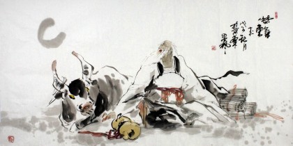 水墨名家魏武雙四尺寫意國畫人物《紫氣東來》(詢價)