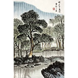 杜云祥 四尺三開《春水》