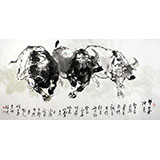 【已售】黃胄弟子王向陽四尺運(yùn)財(cái)?！杜鉀_天》(詢價(jià))