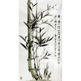 何華賢三尺國畫《梢梢兩竹枝》