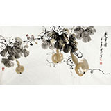 王寶欽 三尺葫蘆《秋實(shí)圖》當(dāng)代花鳥牡丹畫名家（詢價(jià)）