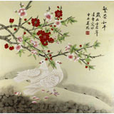 北京美協(xié)凌雪四尺斗方桃花圖《繁榮和平》