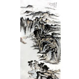 名家鄭慶年四尺山水畫《翠嶂歸云》