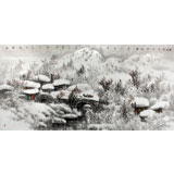 名家趙金鸰太行雪村系列之四尺《朝霧漸消現(xiàn)山村》(詢價)