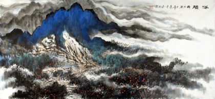 北京美協(xié)張春奇四尺寫意山水畫《浴秋》