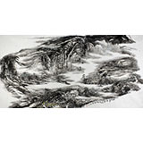 趙亞明四尺山水畫《日暮蒼山遠(yuǎn)》