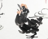 石緣齋主李勝春三尺斗方大雞圖《農家樂》