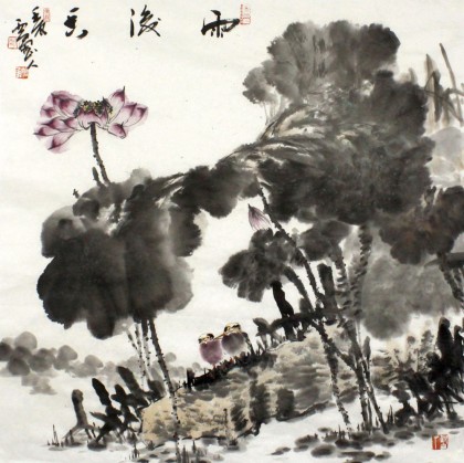 四川美協(xié)會員西蜀山人四尺斗方《雨后香》