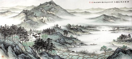 名家劉金河小六尺江南風(fēng)景畫《四月江南鶯草長》