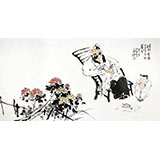 【已售】陳漫之四尺賞菊圖《待到重陽日》（詢價）