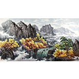 四尺朝鮮國畫《金剛山之秋》