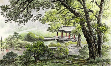 朝鮮一級畫家 白星燮 作品《木蘭峰之夏》