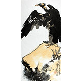 劉紀(jì) 三尺老鷲怪石國(guó)畫(huà)《問(wèn)道》 中國(guó)畫(huà)大家 真跡收藏（詢(xún)價(jià)）