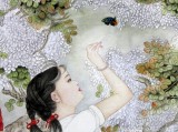 著名工筆畫家趙逸梅《花絮少女》