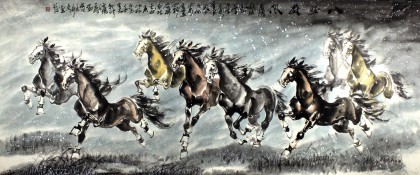 小六尺八駿圖《 八駿雄風(fēng)》